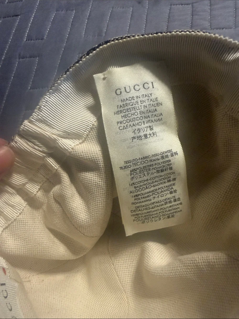 Gucci Beige GG Monogram Kids Baseball Cap with Black Brim